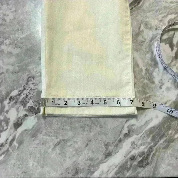 Dismero Vermoda Spa Jeans 30 Italy Ivory Mid Rise Stretch Women's Gold Details - Picture 14 of 16